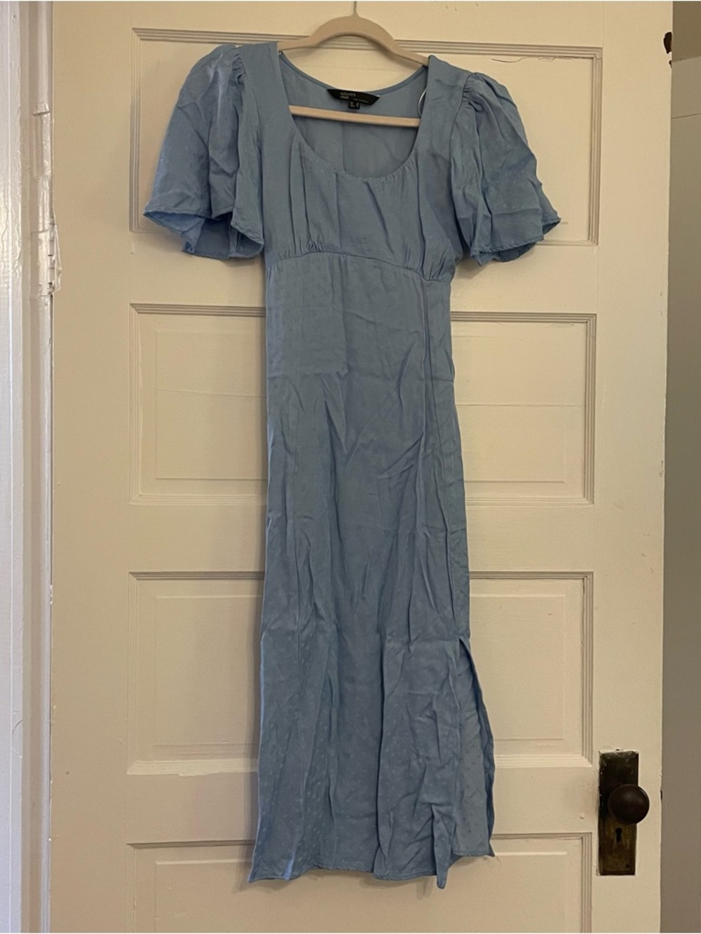 Blue Jacquard Midi Dress